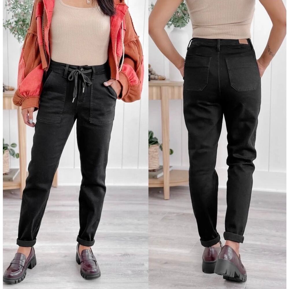 Judy Blue NWT Black High Rise Jogger Jeans Stretch Size 15/32 *88700 - Picture 3 of 13